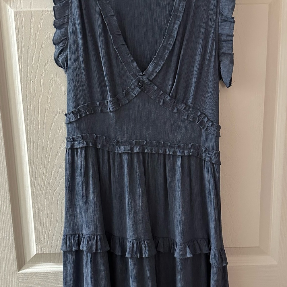 Pinch Blue Ruffled Tiered Midi Sundress